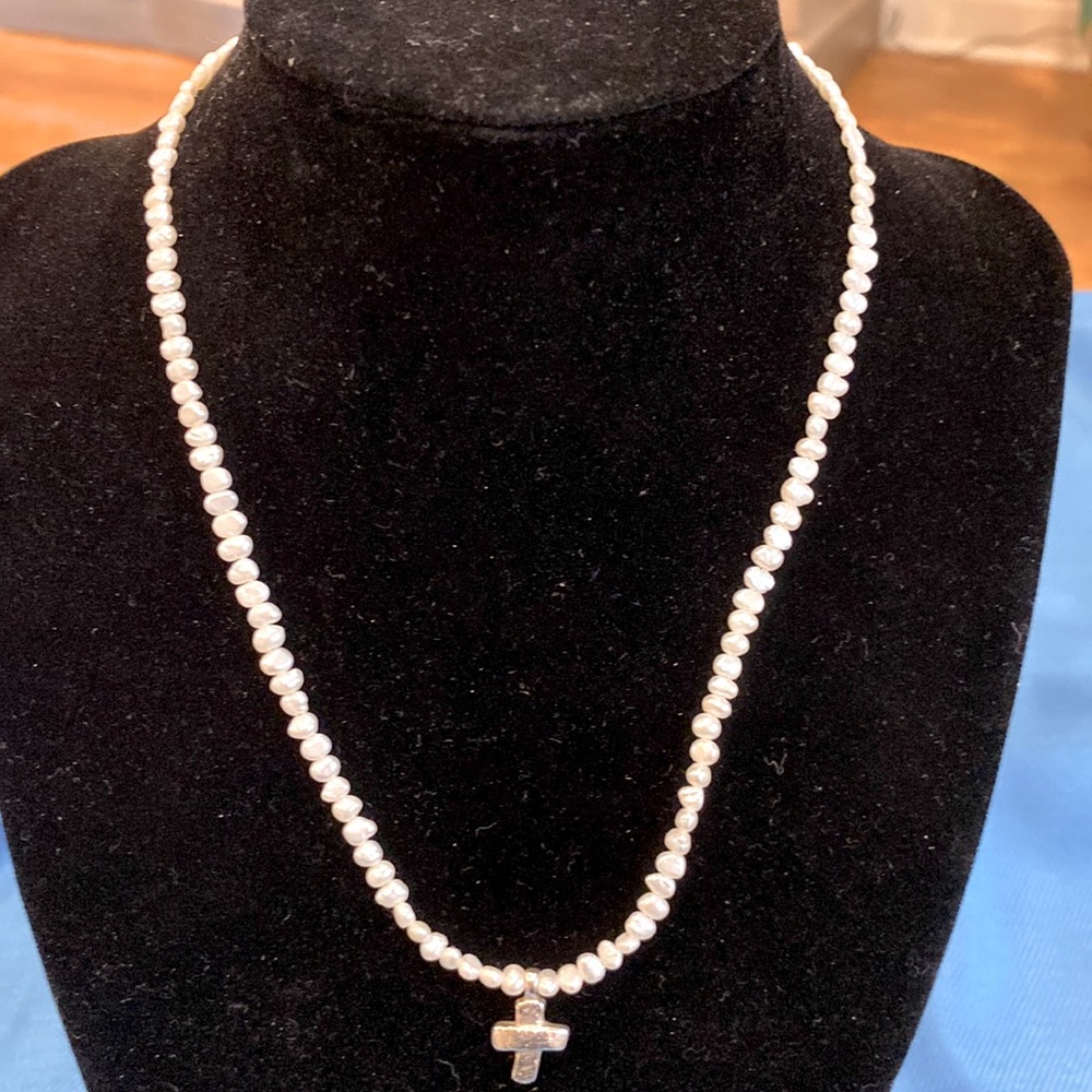 COPY - Silpada Sterling Silver Cross and Freshwater Pearl Necklace